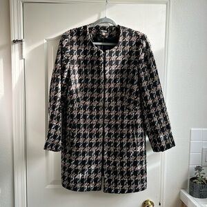 Woven Zip-Up Dress Coat